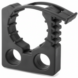 Black rubber clip with circular openings